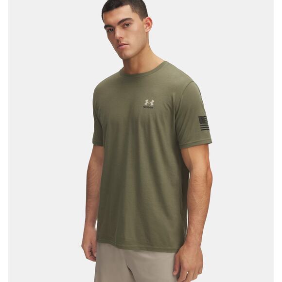 NWT Under Armour Men's UA Freedom Flag T-Shirt in Marine OD Green size XL - Picture 2 of 8